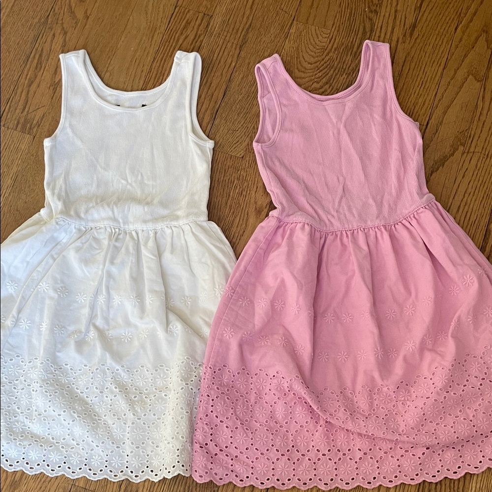 GAP White and Pink Kids Casual Dresses